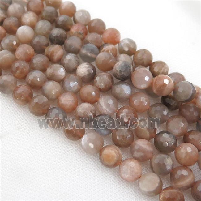 multicolor MoonStone Beads, faceted round