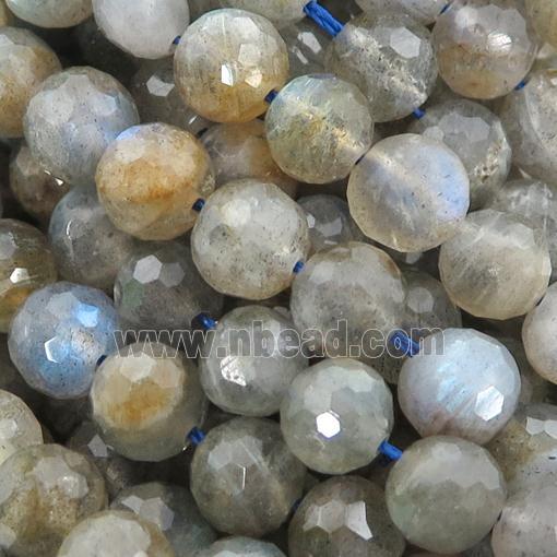 Labradorite Beads, faceted round, B-grade