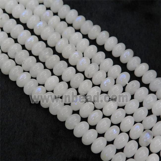 white MoonStone rondelle Beads, electroplated