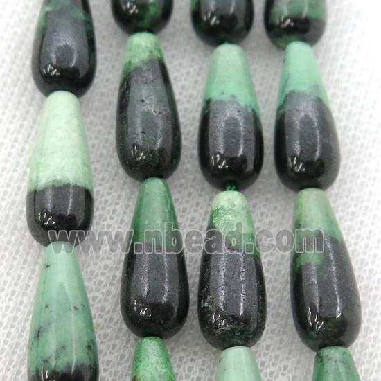 South African Hydrogrossular Beads, teardrop, green