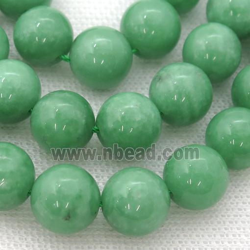 Natural Green Angelite Beads Smooth Round