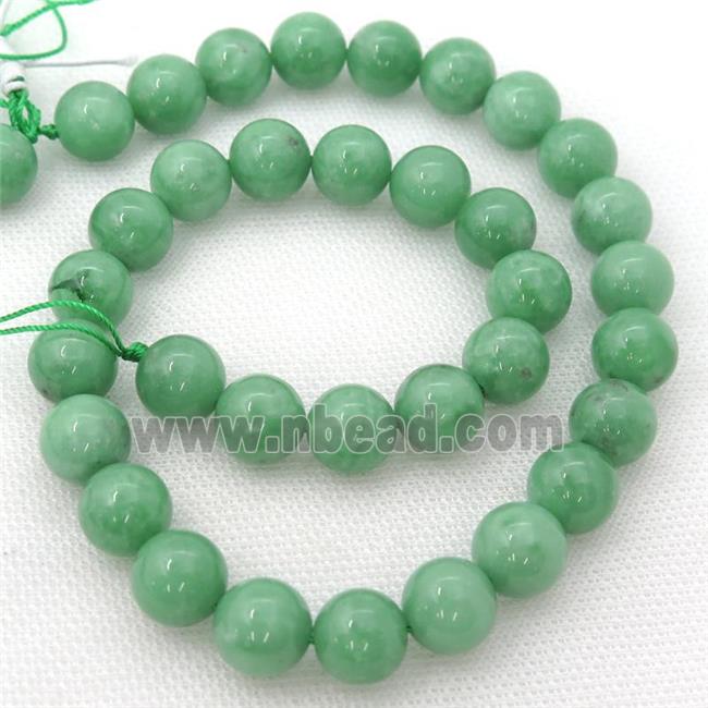 Natural Green Angelite Beads Smooth Round