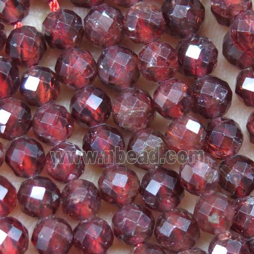 Red Garnet Beads, faceted round