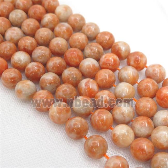 Natural Peruvian Orange Calcite Beads Round