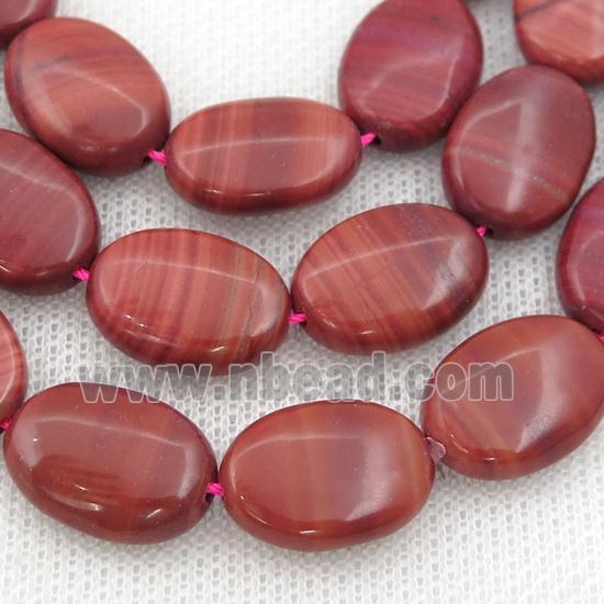 red Brazilian Rhodonite Beads, oval