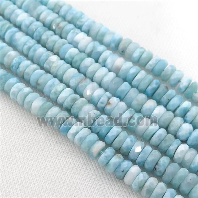Natural Larimar Heishi Beads Blue AAA-Grade Faceted