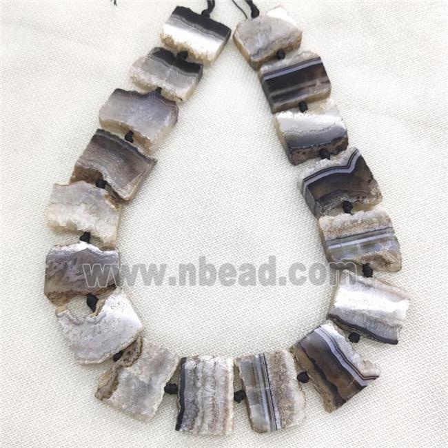 Agate druzy slab beads