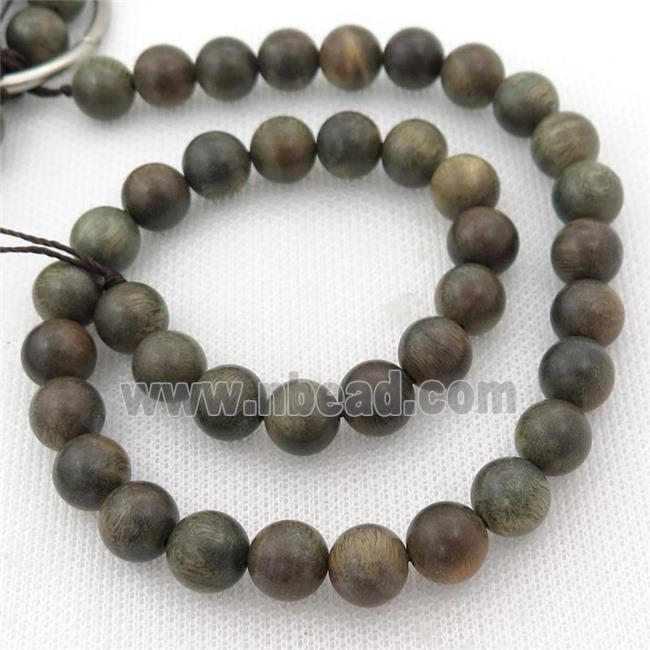 natural Wood Beads, green, round