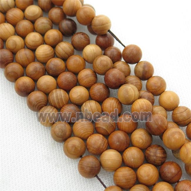 natural Wood Beads, brown, round