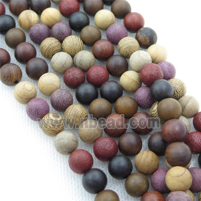 natural Wooden Beads, mixed color, round
