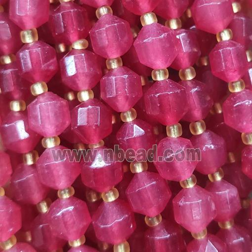 hotpink Jade bullet beads