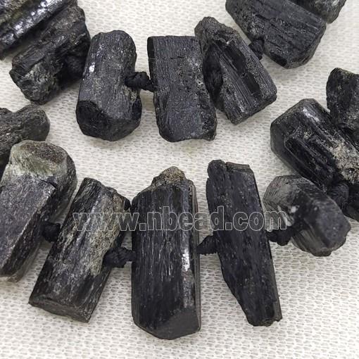 black Tourmaline Beads, freeform