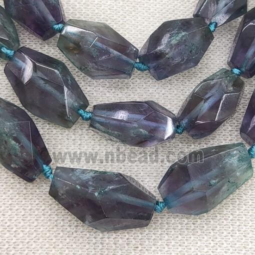 Amethyst Beads with green treated, freeform
