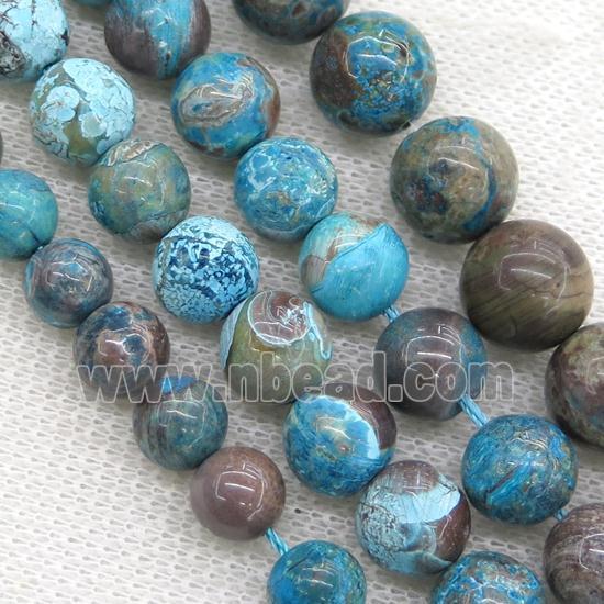 round blue Ocean Jasper Beads, dye
