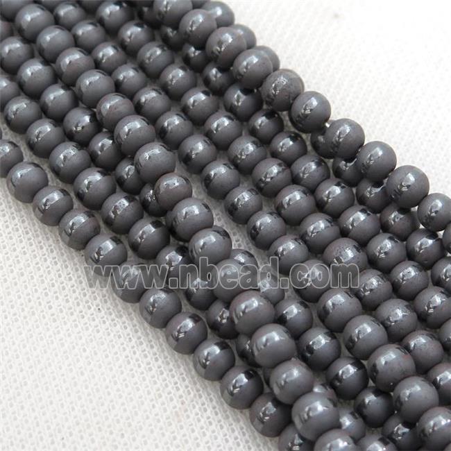 round Black Hematite Beads with line, matte