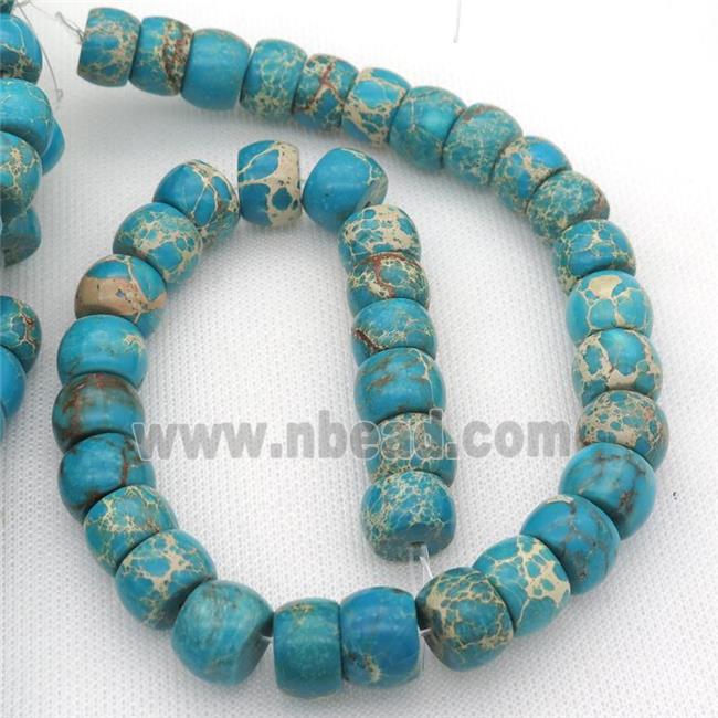 blue Imperial Jasper barrel Beads