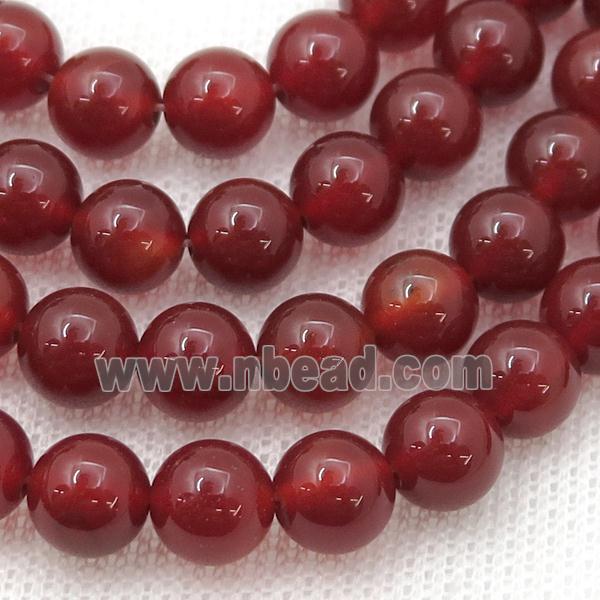 red Carnelian Agate Beads, round