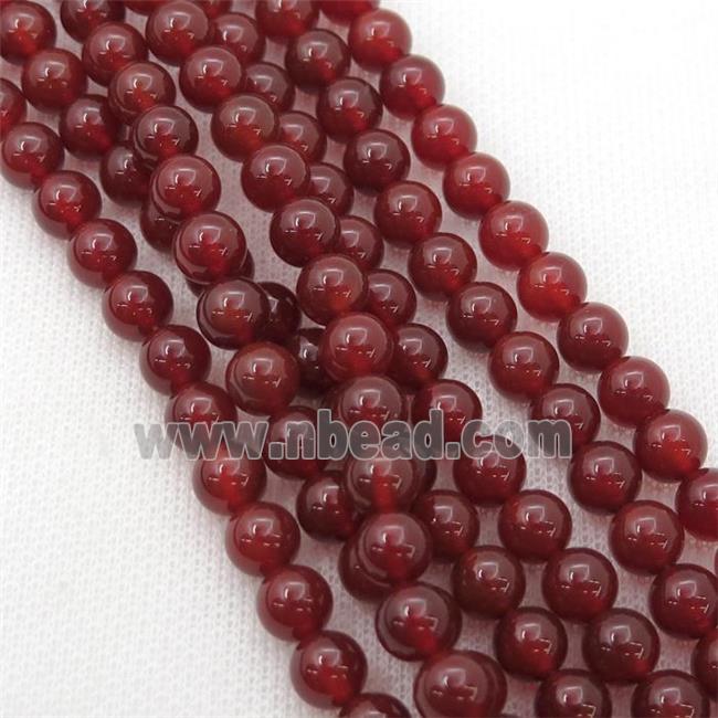 red Carnelian Agate Beads, round
