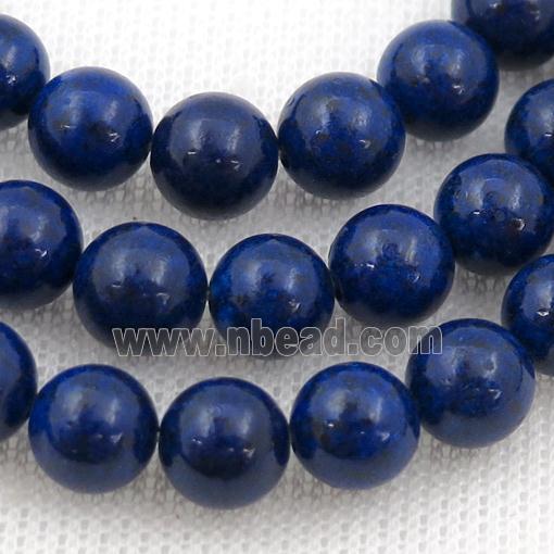 round Lapis Beads, blue dye