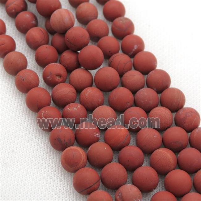 round matte Red Jasper Beads