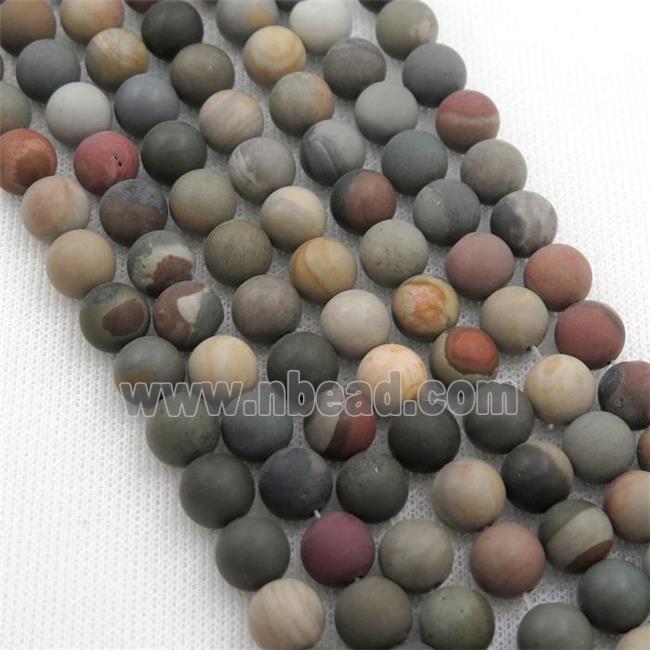 round Ocean Jasper Beads, matte