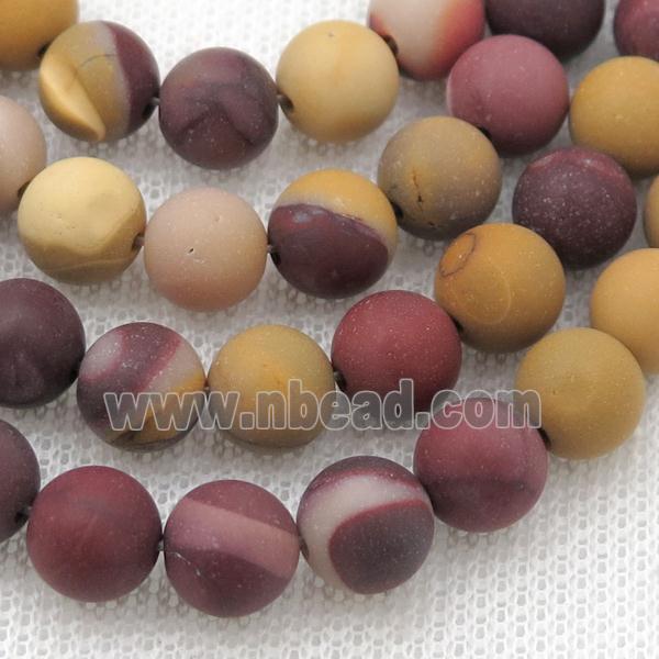 round Mookaite Beads, multicolor, matte