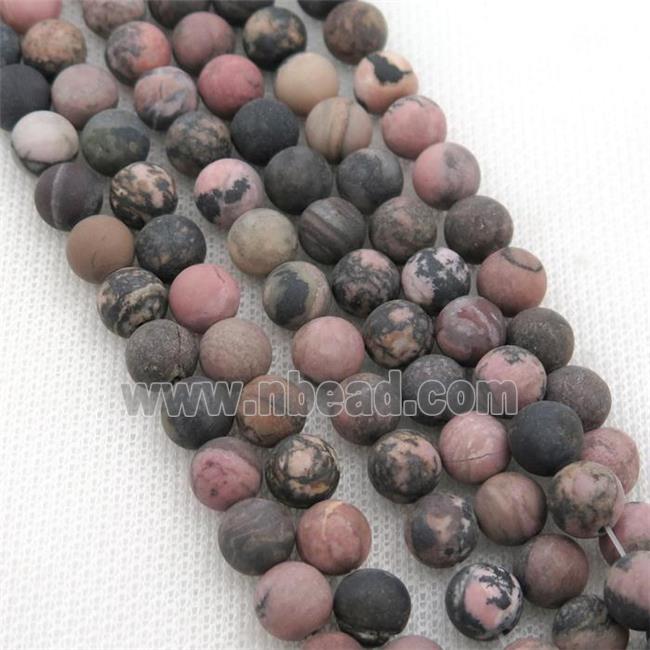 round Rhodonite Beads, matte