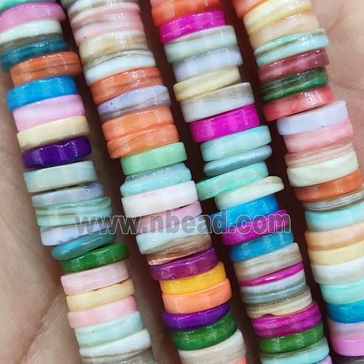 freshwater Shell heishi beads, mix color