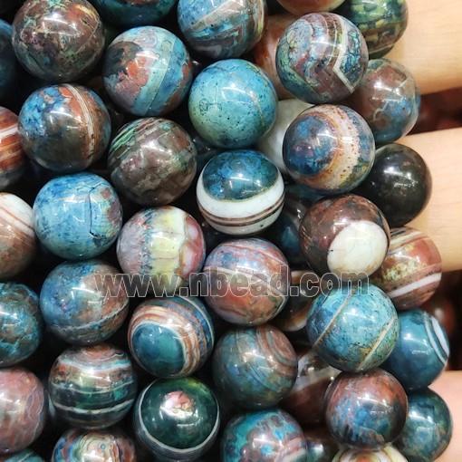 round Agate Beads, dye, blue