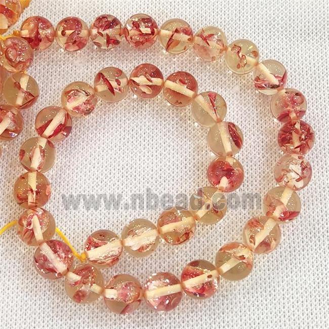 round Resin Beads, red