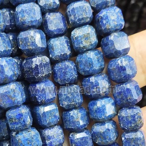 blue Lapis cube beads, faceted