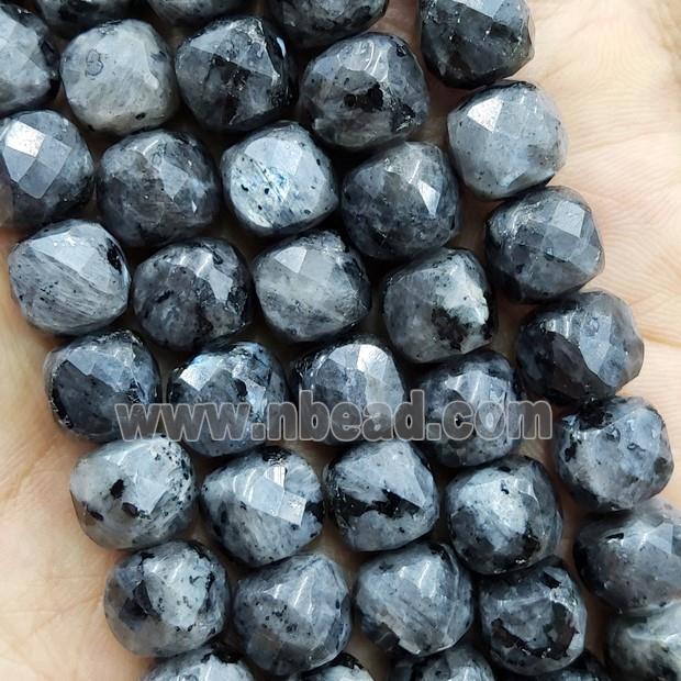 Black Labradorite Cube Beads Larvikite Faceted