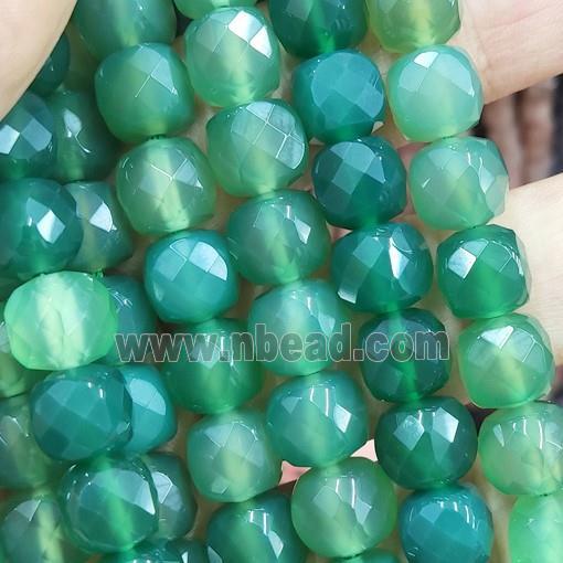 green Agate cube beads, faceted