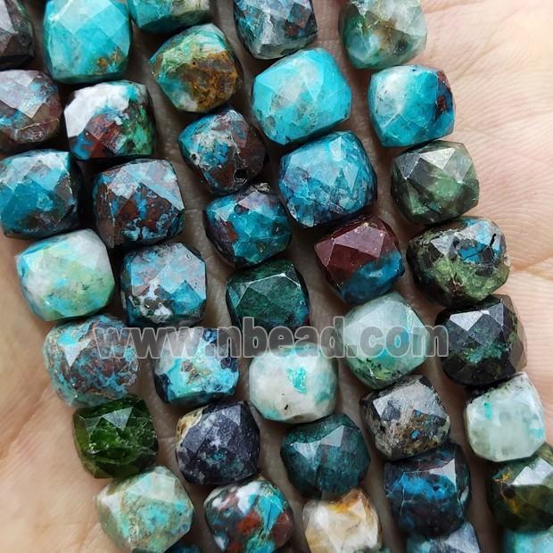 natural Chinese Turquoise Beads, faceted cube