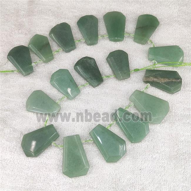 green Aventurine teardrop beads, top-drilled