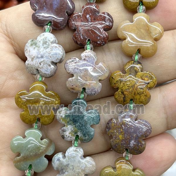 Ocean Agate flower beads