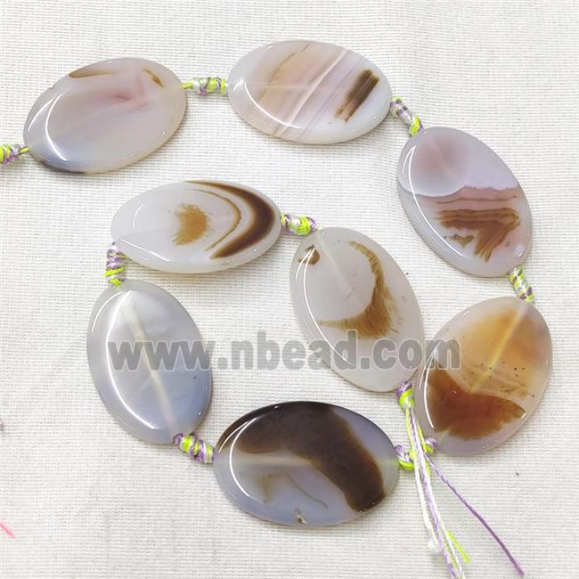 Natural Agate Oval Beads