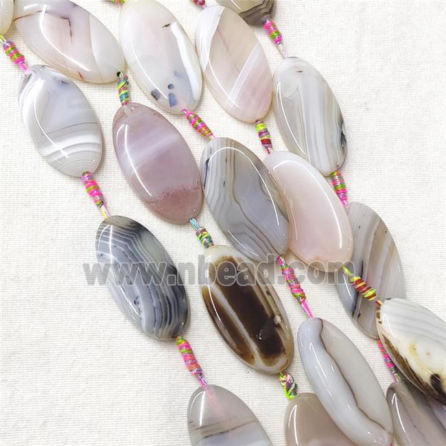 heihua Agate Oval Beads, white
