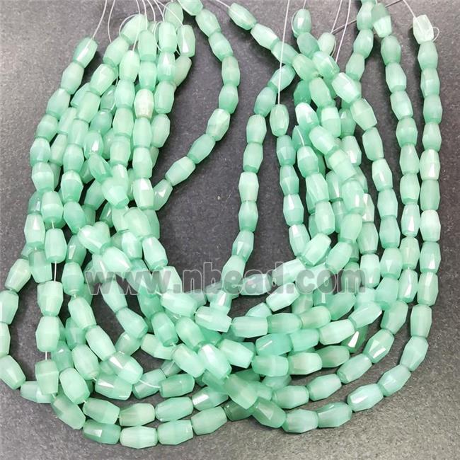 green Cat eye stone barrle beads, faceted