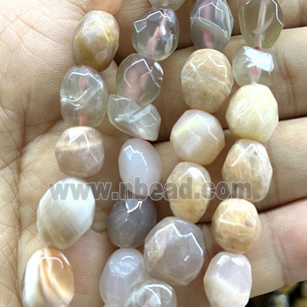 sunstone beads, faceted freeform