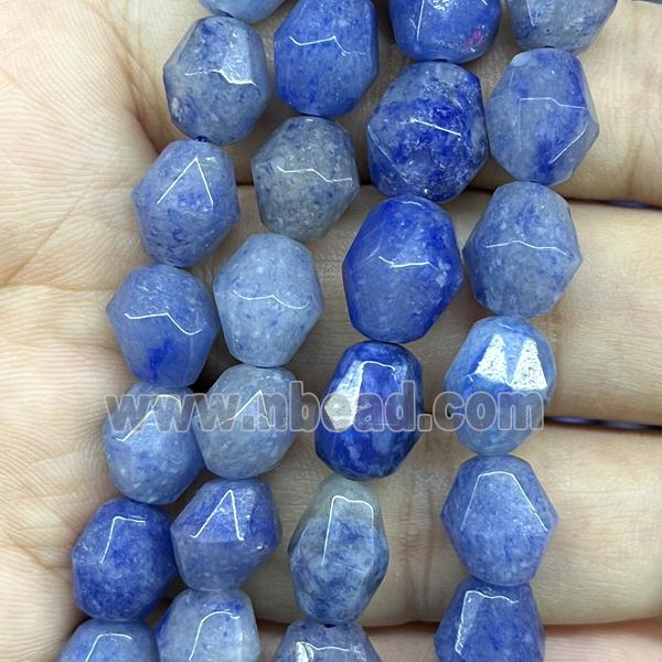 blue Aventurine beads, faceted freeform