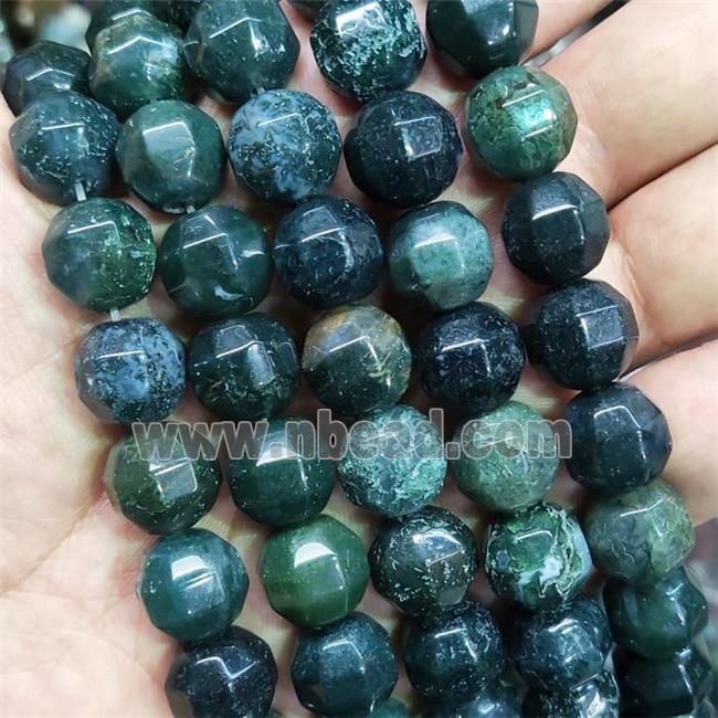green Moss Agate Lantern Beads