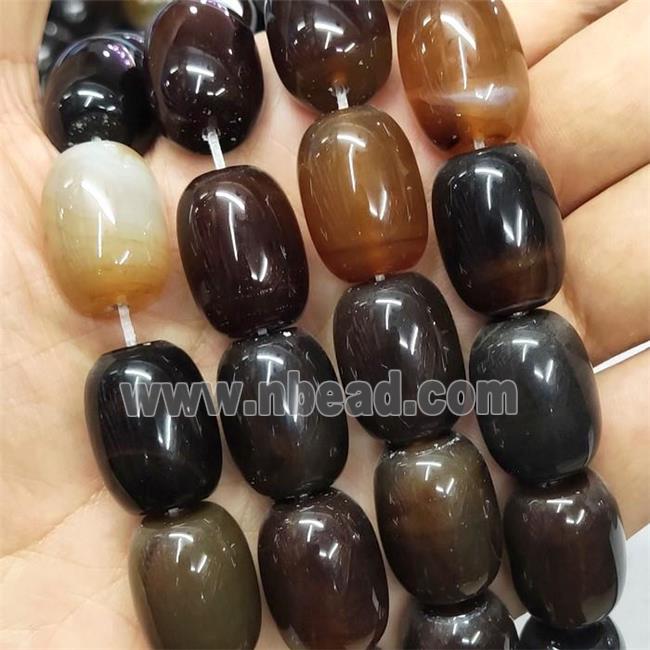 Natural Agate Barrel Beads, coffee