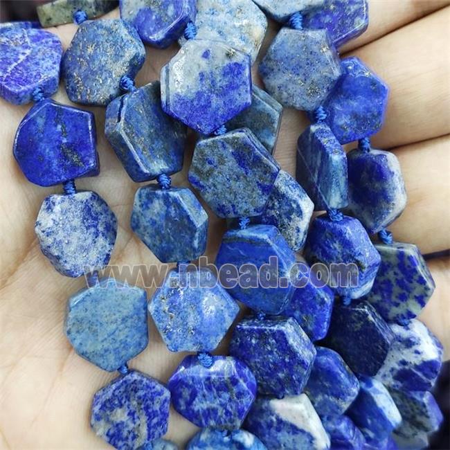 blue Lapis Lazuli hexagon Beads