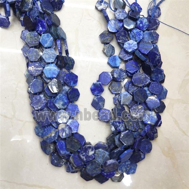 blue Lapis Lazuli hexagon Beads