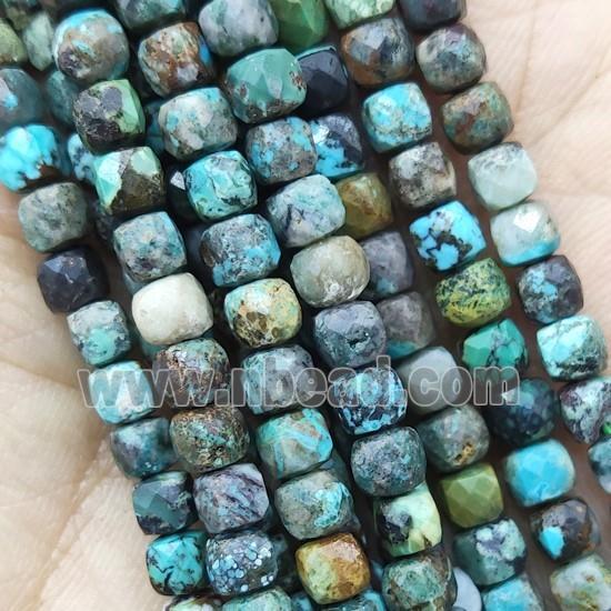 natural Turquoise Beads, faceted cube