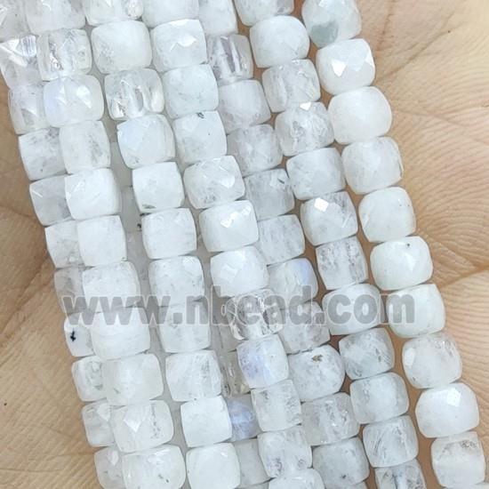 rainbow Moonstone Beads, faceted cube