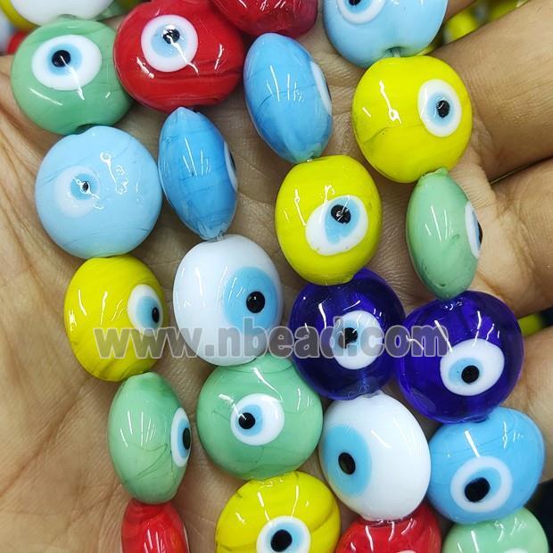 mix Lampwork Glass button Beads with Evil Eye