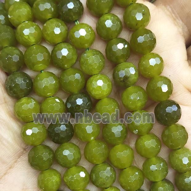 Natural Lemon Chrysoprase Beads Faceted Round
