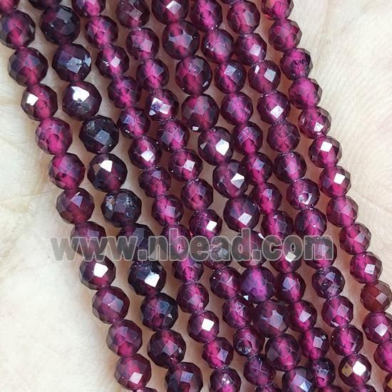 Garnet Seed Beads Faceted Round